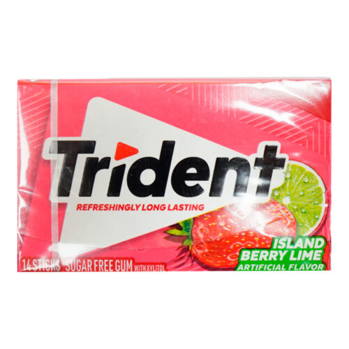 TRIDENT BUBBLE GUM ISLAND BERRY LIME 14 STICKS