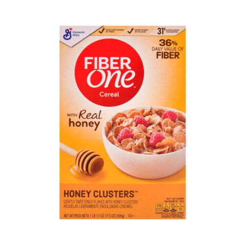 GENERAL MILLS CEREAL FIBER ONE HONEY CLUSTERS 496G
