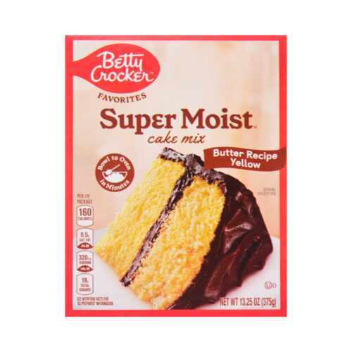 BETTY CROCKER SUPER MOIST CAKE MIX BUTTER YELLOW 375 GM