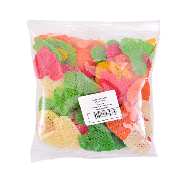 ITALIAN SNACKS COLORED LARGE HEART CUT 100 GM