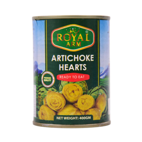 ROYAL ARM ARTICHOKE HEARTS READY TO EAT TIN 400 GM