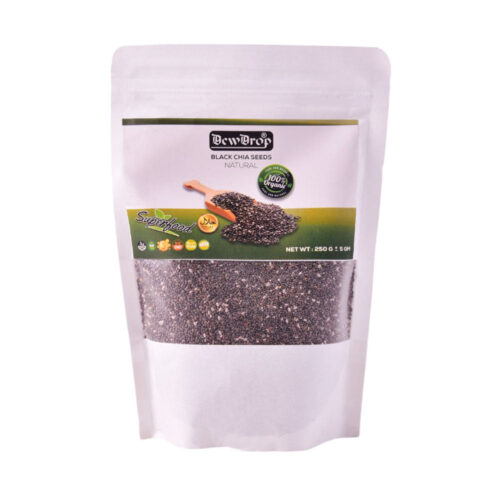 DEW DROP CHIA SEEDS BLACK PURE AND NATURAL 250 GM