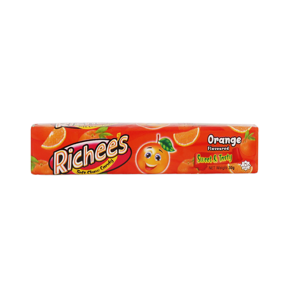 RICHEES ORANGE SOFT CHEW CANDY BAR 30 GM