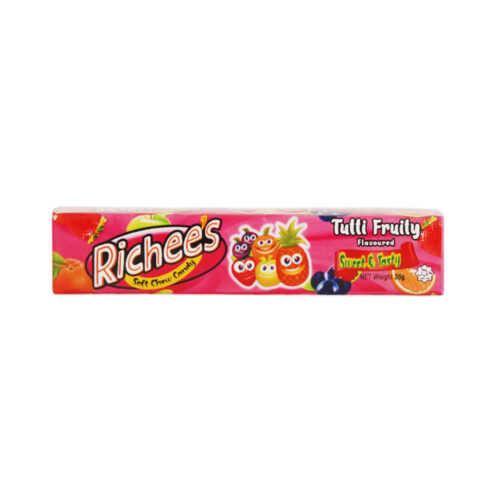 RICHEES TUTTIFRUITY SOFT CHEW CANDY BAR 30 GM
