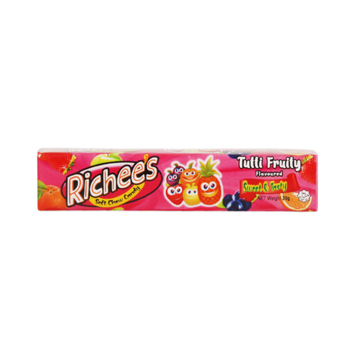 RICHEES TUTTIFRUITY SOFT CHEW CANDY BAR 30 GM
