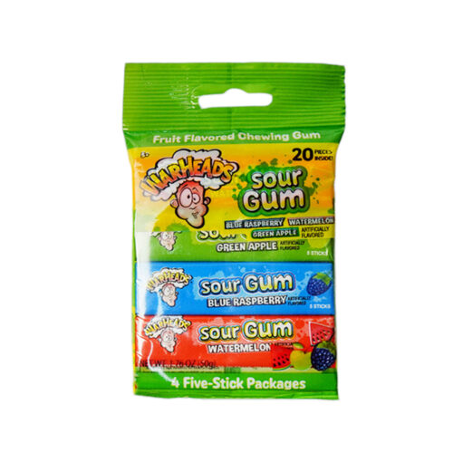 WARHEADS SOUR CHEWING GUM MIX FRUIT FLAVORED 50 GM