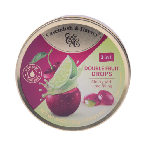 CAVENDISH & HARVEY DUO CHERRY DROPS FILL WITH LIME 175GM