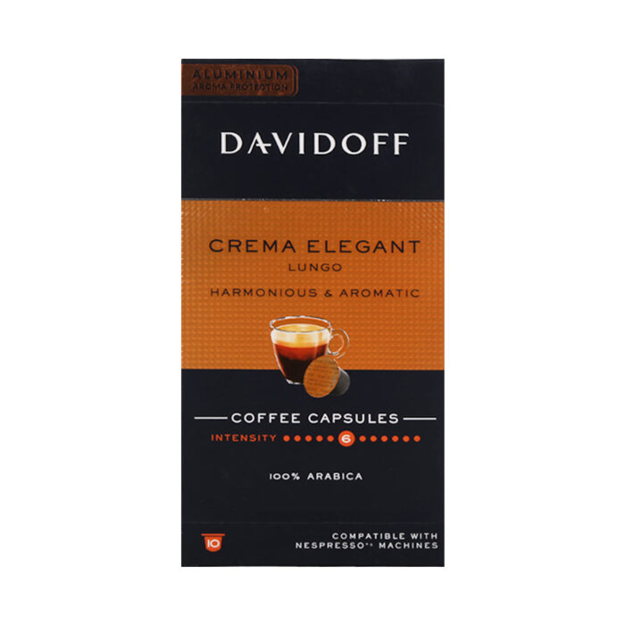DAVIDOFF CREMA ELEGANT LUNGO HARMONIOUS & AROMATIC COFEE CAP