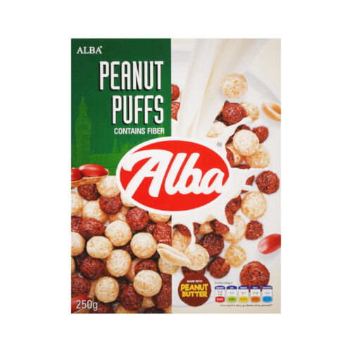 ALBA PEANUT PUFFS  CONTAINS FIBER 250 GM