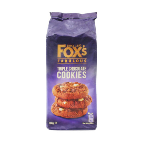 FOXS TRIPLE CHOCOLATE COOKIES 180GM
