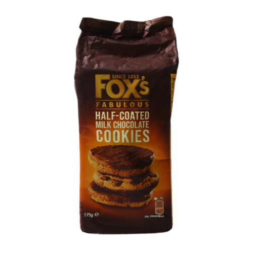 FOXS BISCUIT HALF-COATED MILK CHOCOLATE COOKIES 175 GM