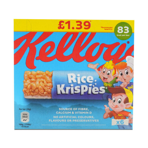 KELLOGGS CEREAL BAR RICE KRISPIES 6X20 120 GM