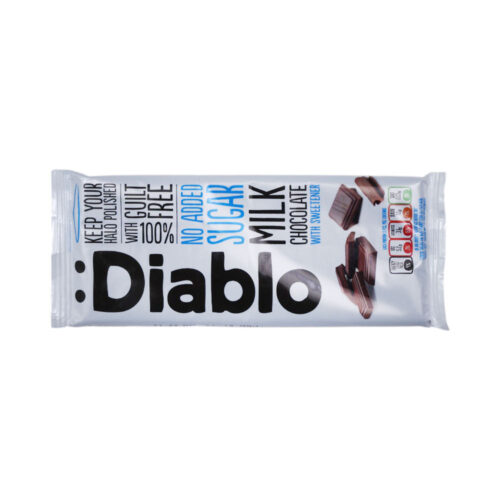 DIABLO CHOCOLATE BAR MILK WITH SWEETENER SUGAR FREE 85 GM