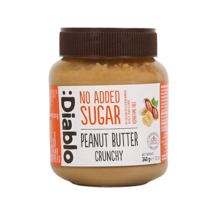 DIABLO  PEANUT BUTTER SUGAR FREE CRUNCHY SPREAD 340 GM