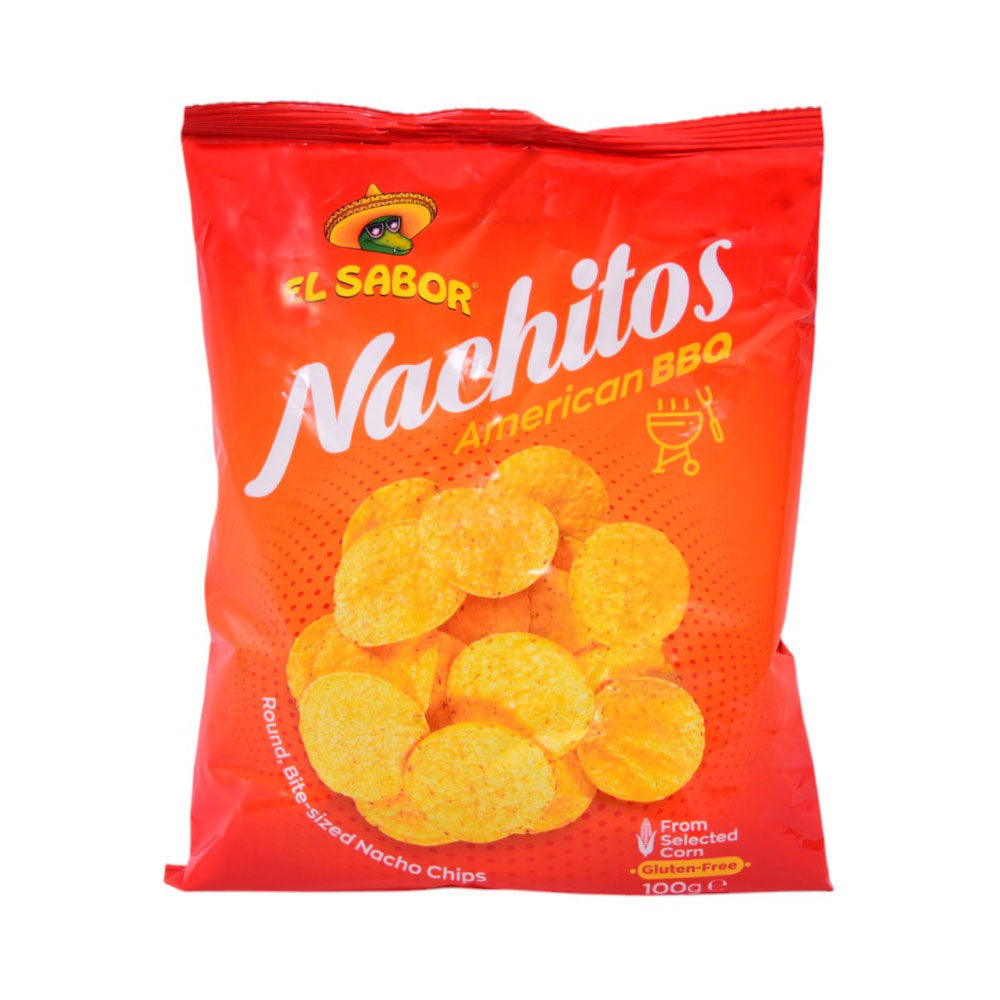 EL SABOR NACHITOS CHIPS AMERICAN BBQ 100 GM