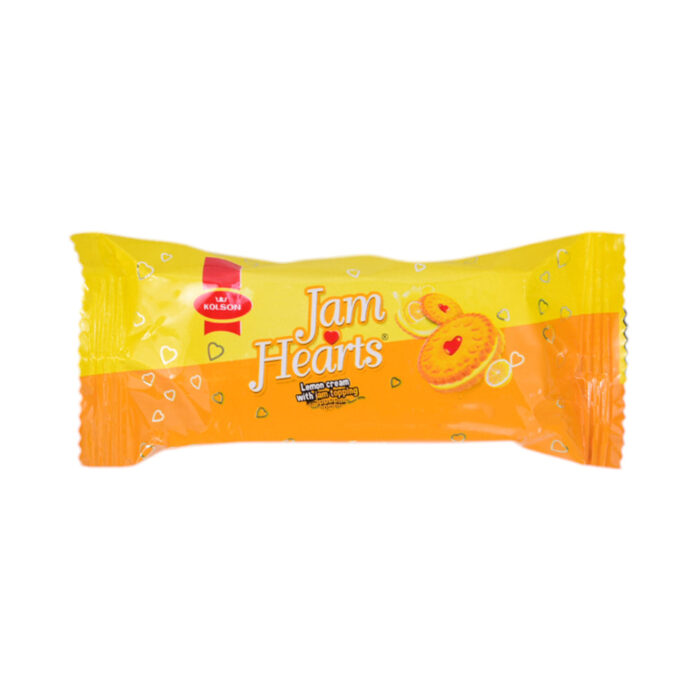 KOLSON JAM HEARTS BISCUITS LEMON 26.2 GM BAR PACK