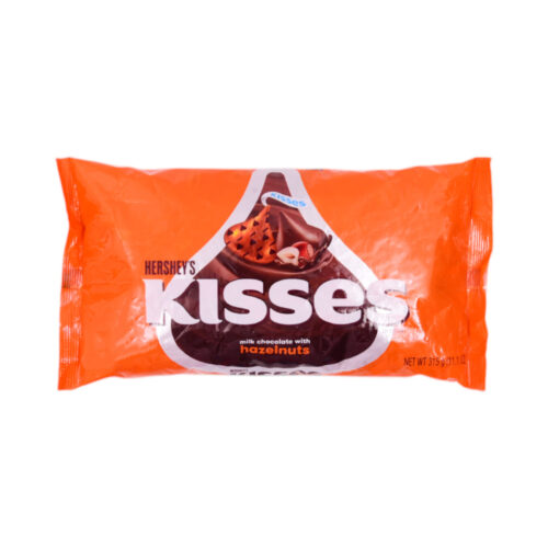 HERSHEYS KISSES MILK CHOCOLATE MILK HAZELNUTS POUCH 315 GM