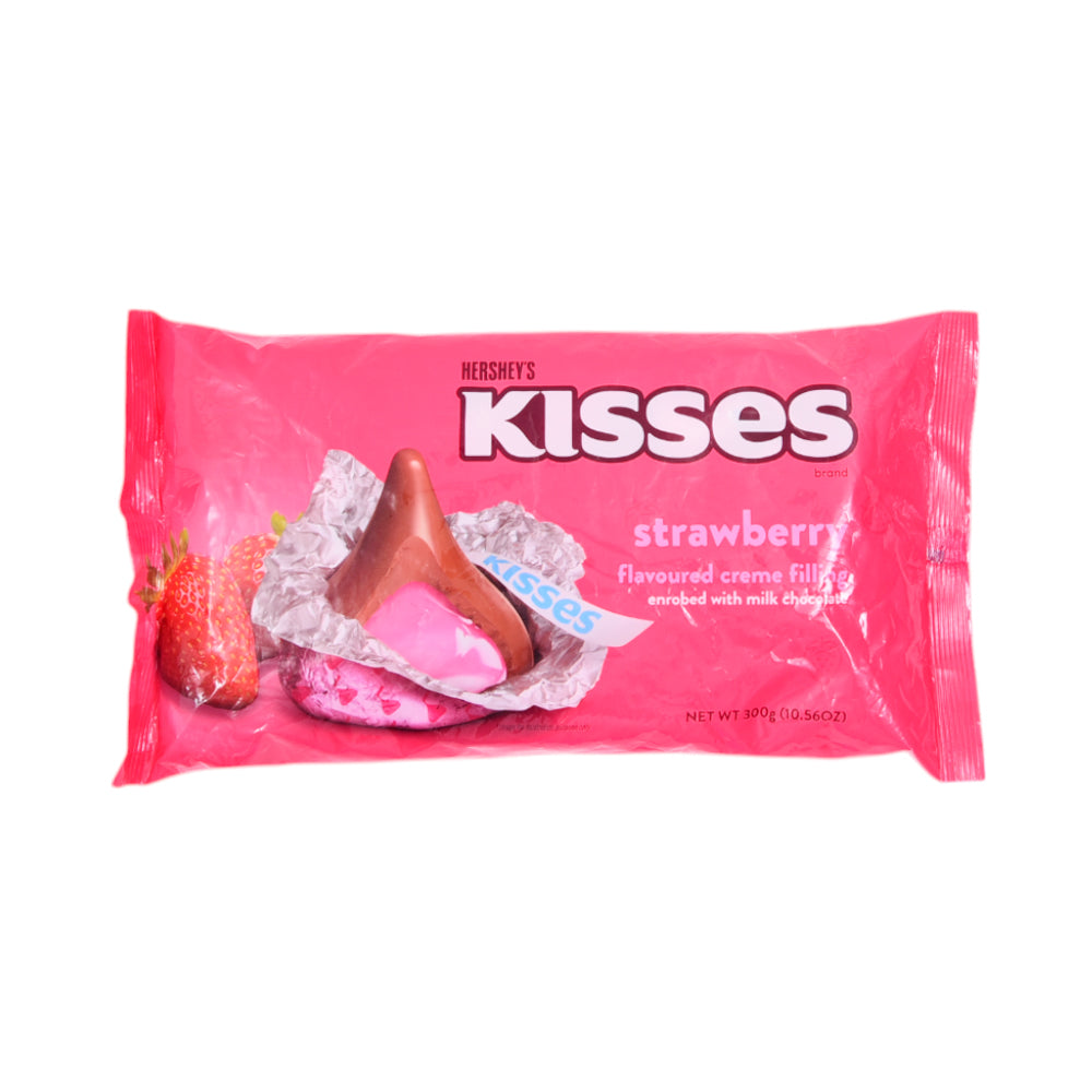 HERSHEYS KISSES CHOCOLATE MILK STRAWBERRY POUCH 300 GM