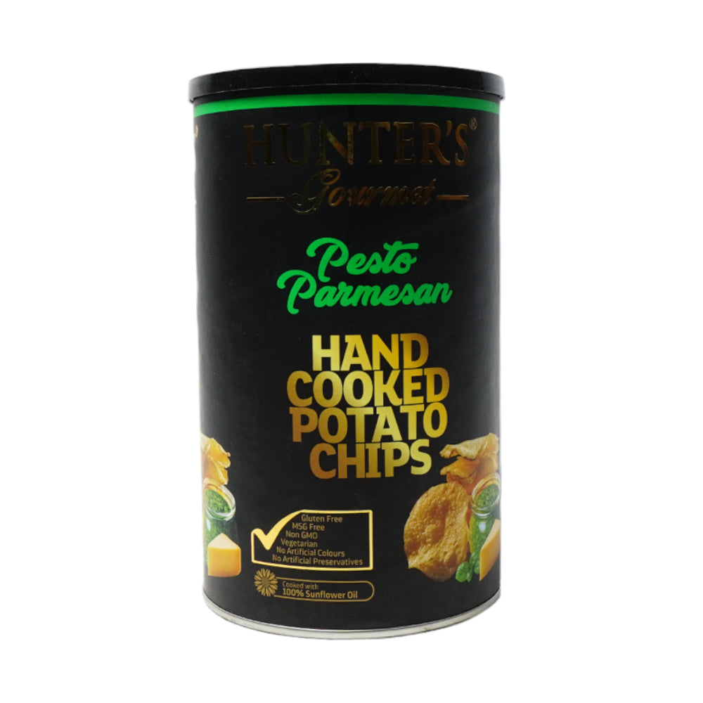 HUNTERS HAND COOKED POTATO CHIPS PESTO PARMESAN 150 GM