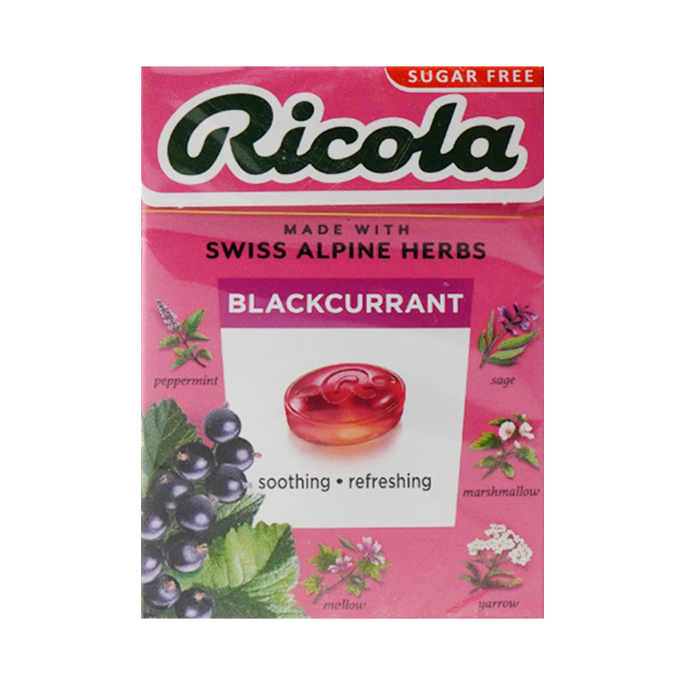 RICOLA CANDY BLACK CURRANT SUGAR FREE 40 GM
