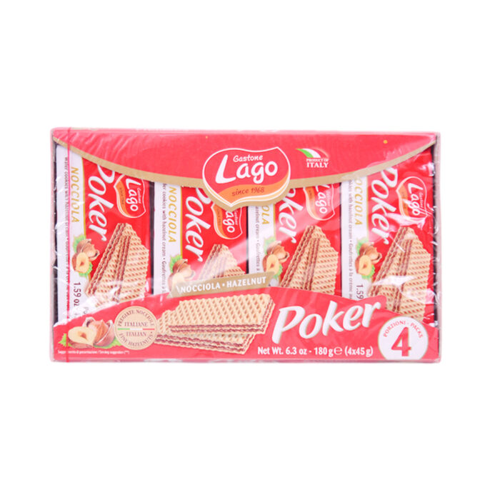 GASTONE LAGO WAFFER POKER NOCCIOLA HAZELNUTI CREAM 180 GM