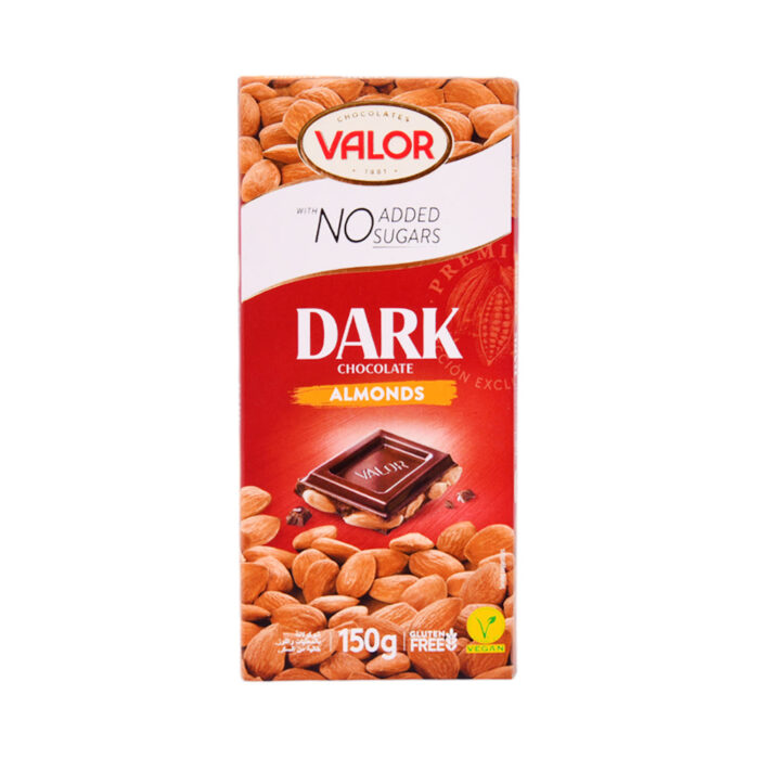 VALOR DARK CHOCOLATE ALMONDS SUGAR FREE 150 GM