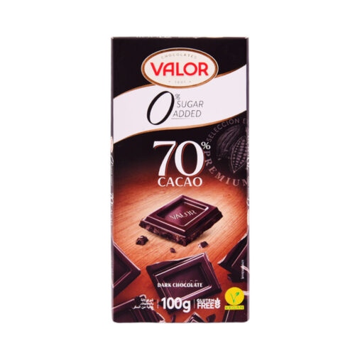 VALOR DARK CHOCOLATE 70% SUGAR FREE STEVIA 100 GM