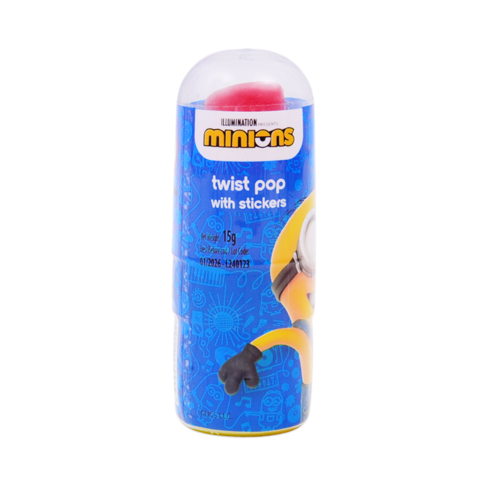 MINIONS TWIST POP WITH STICKER 15 GM