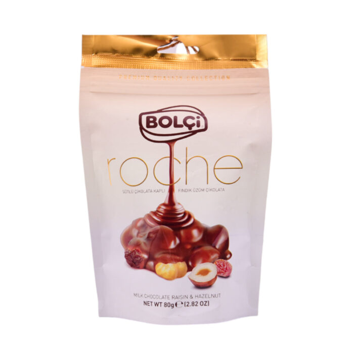 BOLCI MILK CHOCOLATE ROCHE RAISIN & HAZELNUT BK202 80 GM