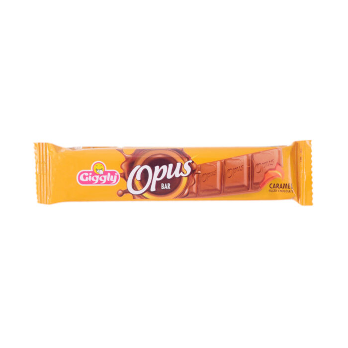 GIGGLY OPUS CHOCOLATE BAR CARAMEL FILLING WOT RS.50 30 GM
