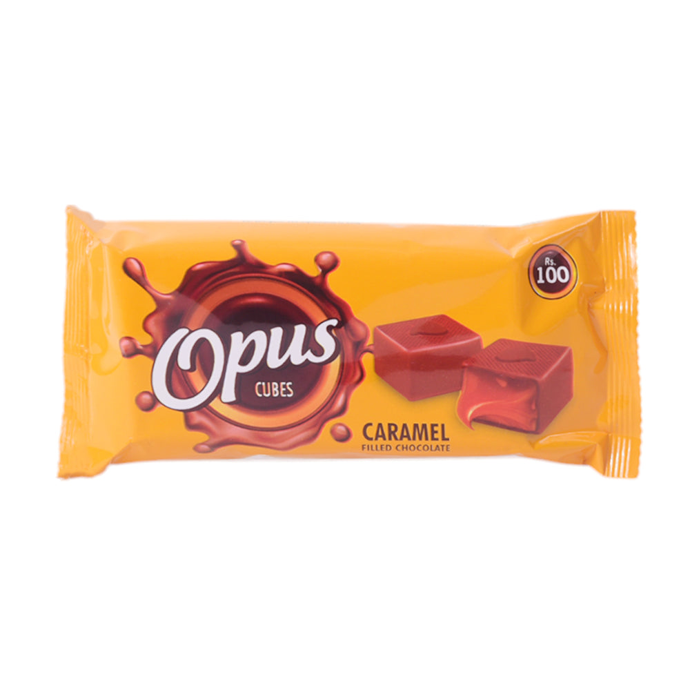 GIGGLY OPUS CARAMEL FILLED CHOCOLATE CUBES RS100 68 GM