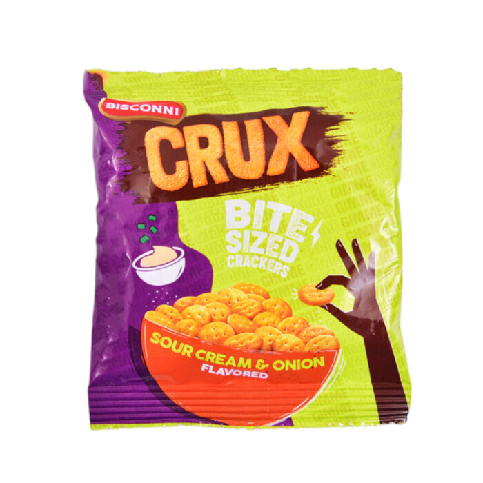 BISCONNI CRUX BITE CRACKERS SOUR CREAM & ONION 7.7 GM