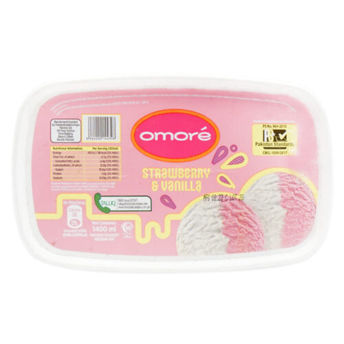 OMORE STRAWBERRY AND VANILLA ICE CREAM TUB PC