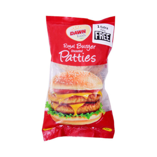 DAWN CHICKEN ROYAL BURGER UNCOATED PATTIES 504 GM