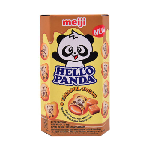MEIJI HELLO PANDA BISCUIT CARAMEL CREAM 42 GM