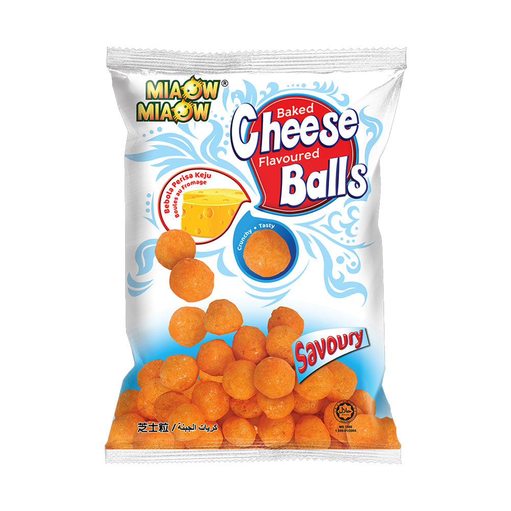 MIAOW MIAOW CHIPS BAKED CHEESE BALL SAVOURY 60 GM