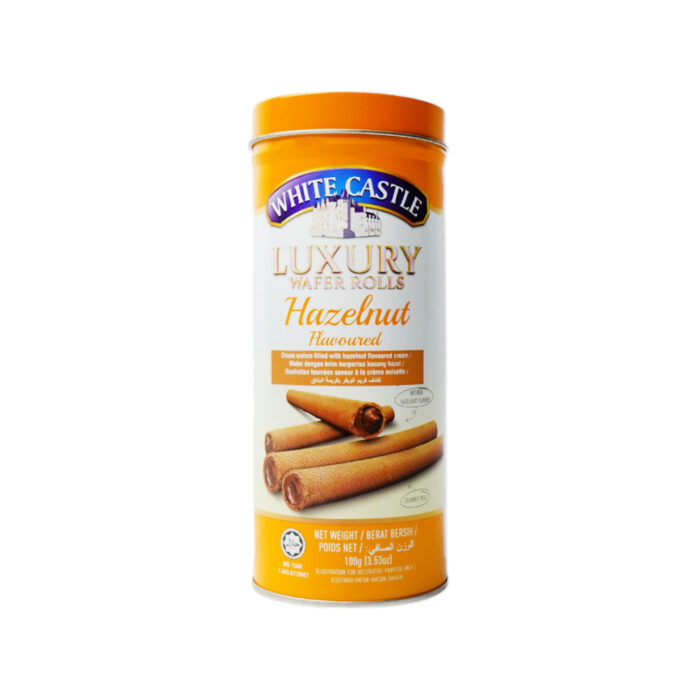 WHITE CASTLE LUXURY CREAM WAFERS CHOCOLATE HAZELNUT 100 GM