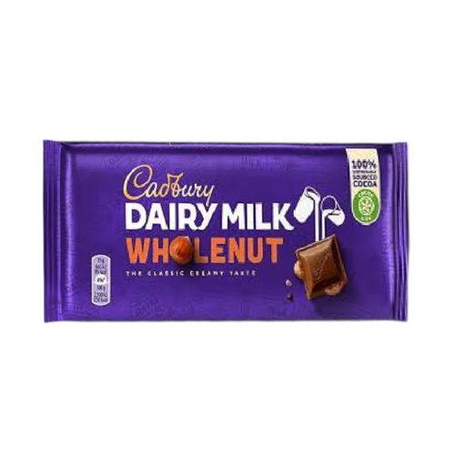 CADBURY DAIRY MILK CHOCOLATE WHOLE NUT 120 GM