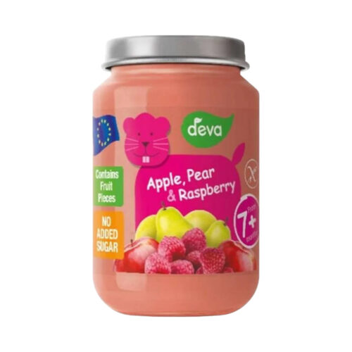 DEVA BABY FOOD APPLE & PEAR RASPBERRY 7+MONTHS 200 GM