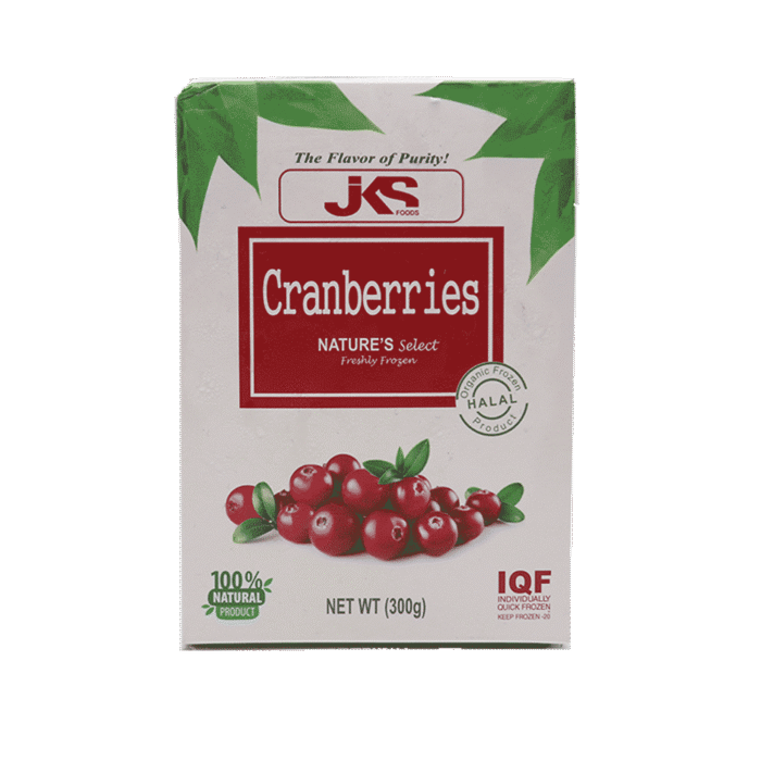 JKS NATURES SELECT FRESHLEY FROZEN CRANBERRIES BOX 300GM