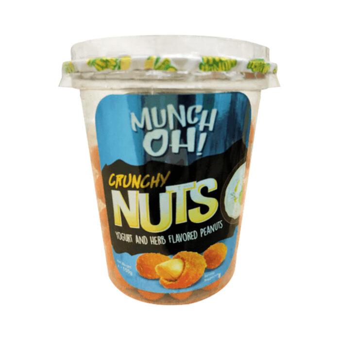 MUNCH OH CRUNCHY NUTS YOGURT AND HERB PEANUTS 150GM