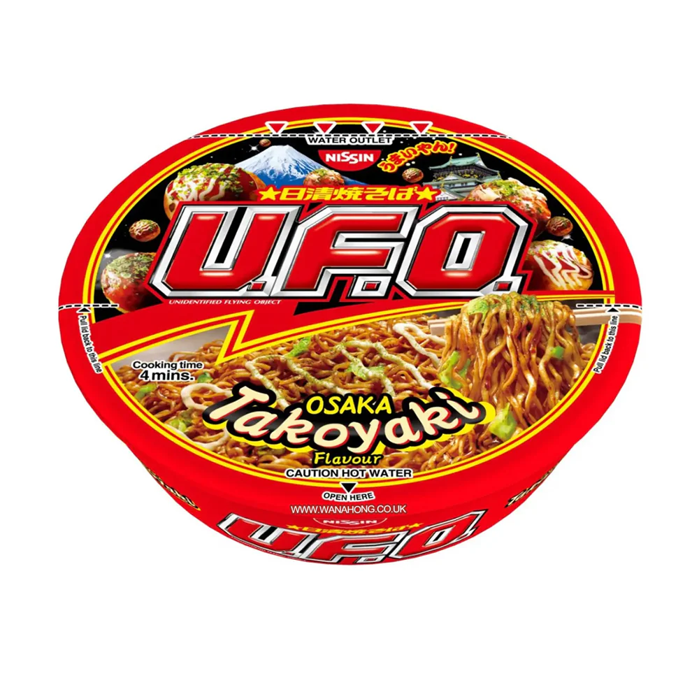 NISSIN RAMEN NOODLES U.F.O  OSAKA TAKOYAKI CAUTION HOT WATER