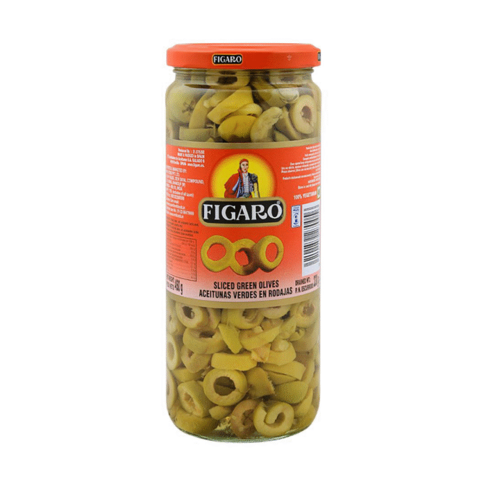FIGARO OLIVES GREEN SLICED 450 GM