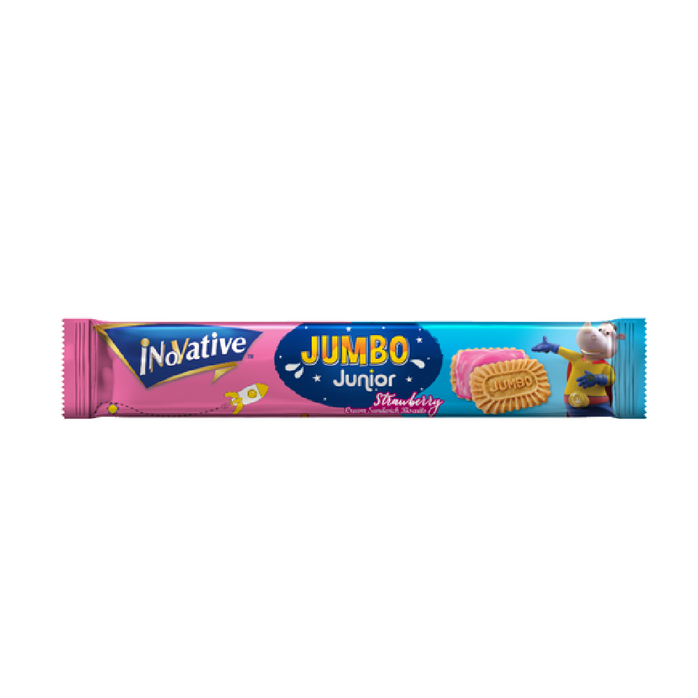 INNOVATIVE JUMBO JUNIOR STRAWBERRY BISCUITS 18 GM