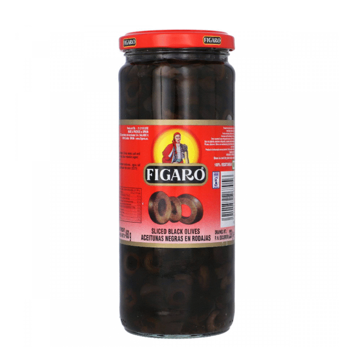 FIGARO OLIVES BLACK SLICE 340 GM