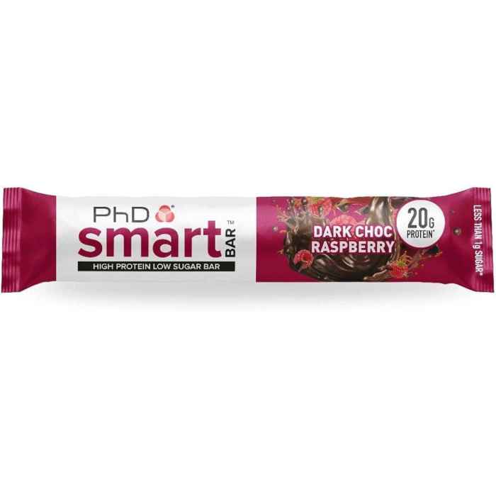 PHD SMART BAR DARK CHOC RASPBERRY 64 GM