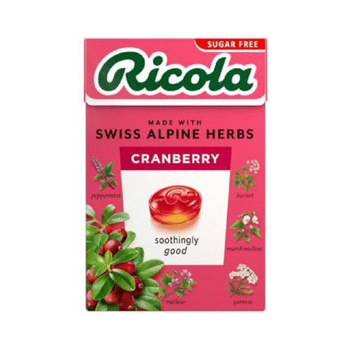 RICOLA CANDY TASTY CRANBERRY SUGAR FREE 45 GM