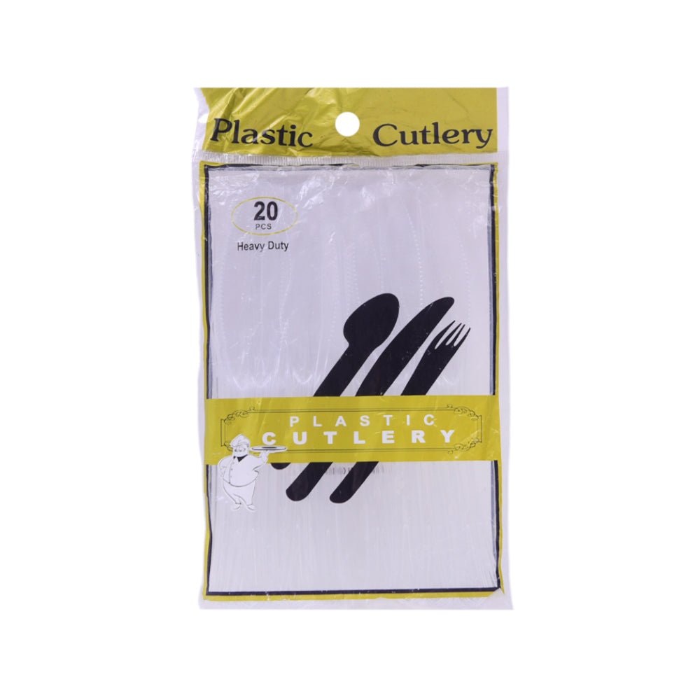 DISPOSIBLE TRANSPARENT KNIFE 20 PACK IR D-47-48
