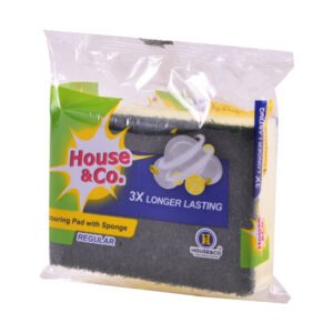 HOUSE & CO SCOURING PAD WITH SPONGE REGULAR 1 S