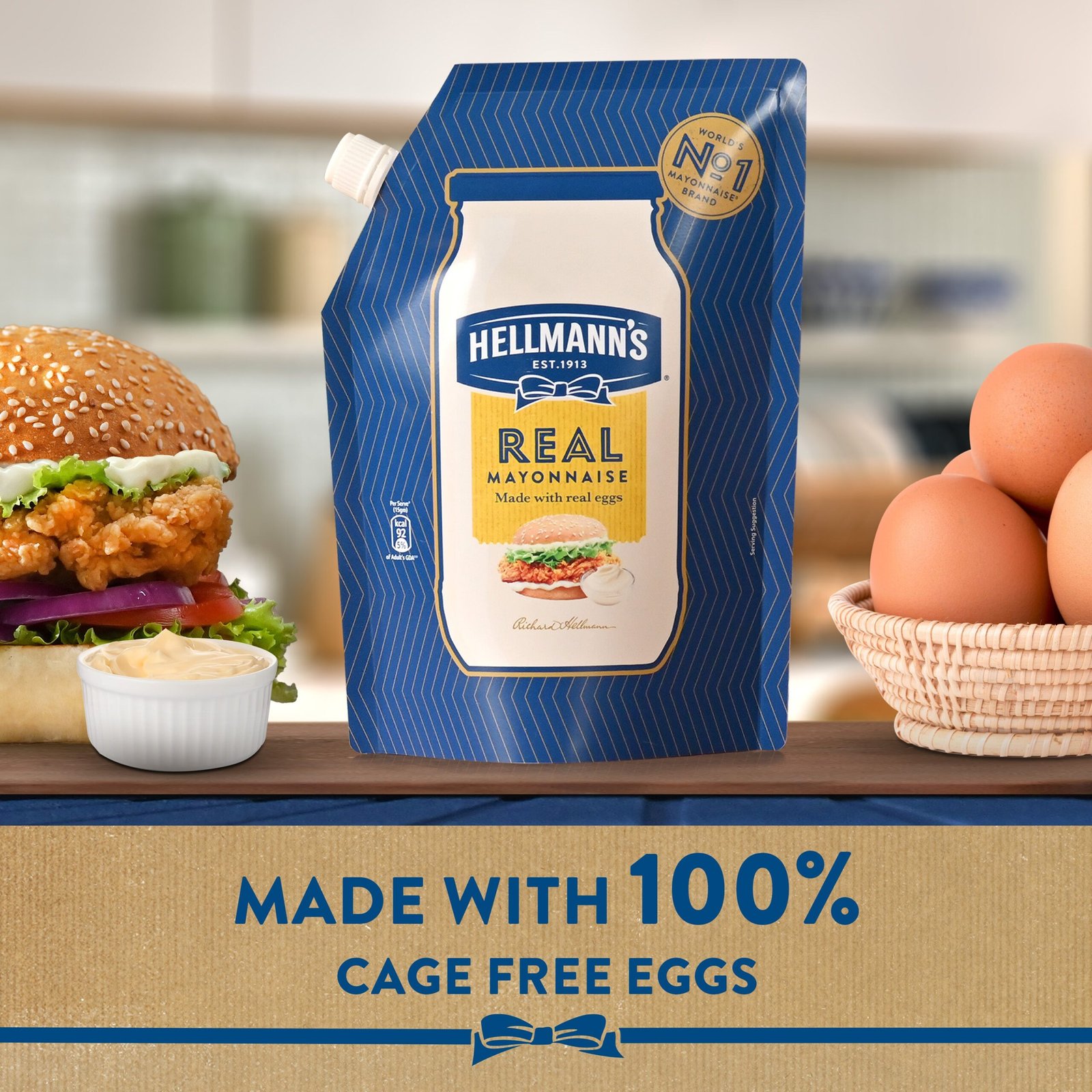 HELLMANNS REAL MAYONNAISE POUCH 450 M